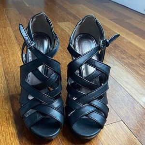 Coach Aenya Black Strappy Heels Sz 8.5